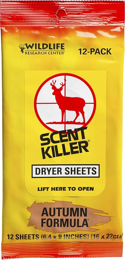 Wildlife Research Scent Killer Autumn Formula Dryer Sheets, 12 Sheets